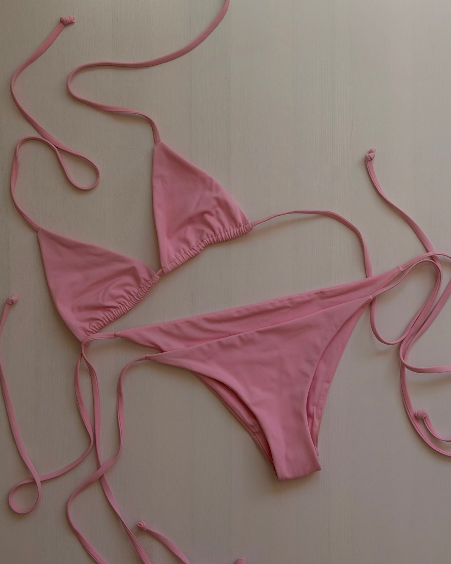 triangle bikini set in rose