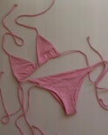 triangle bikini set in blush