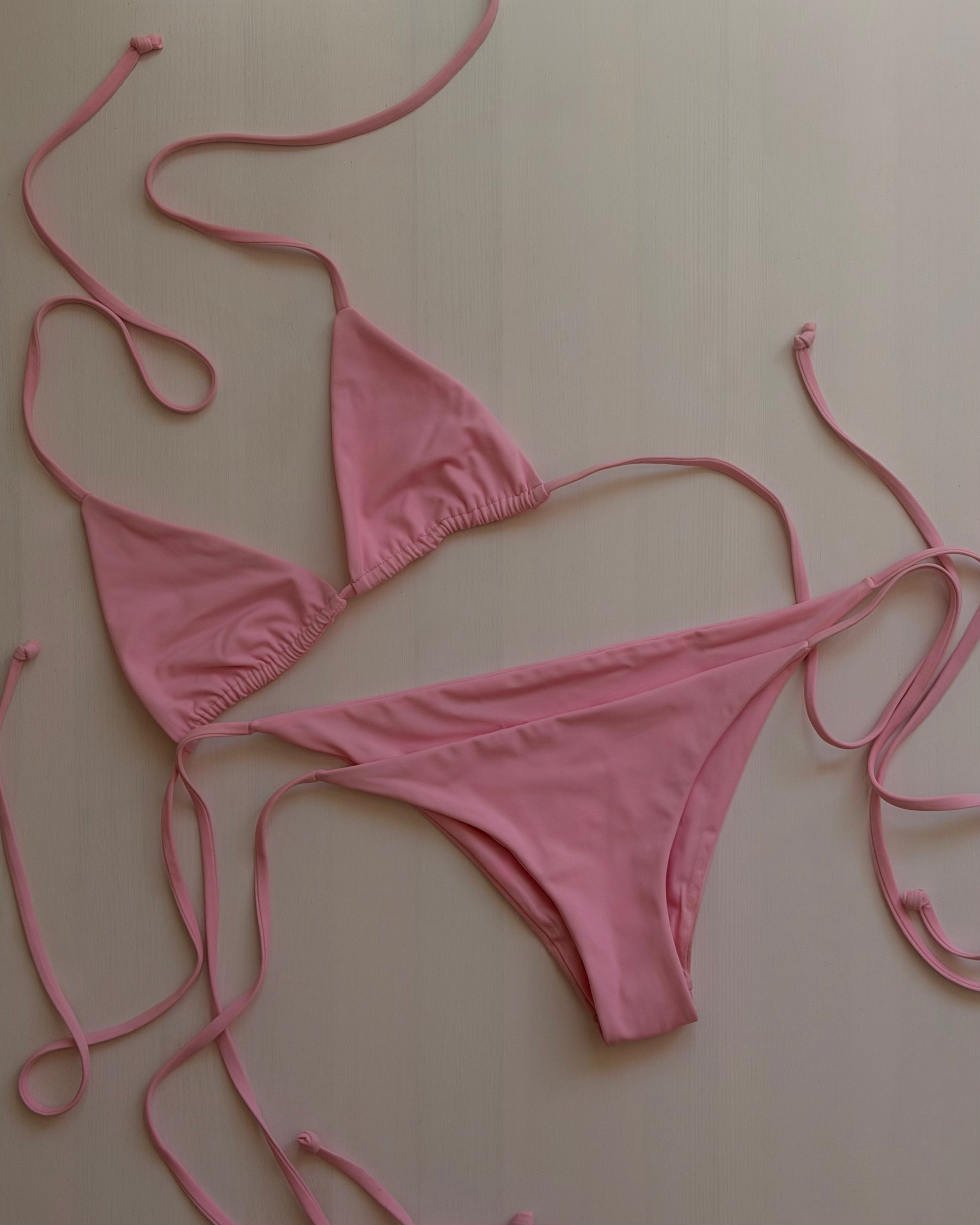 triangle bikini set in blush