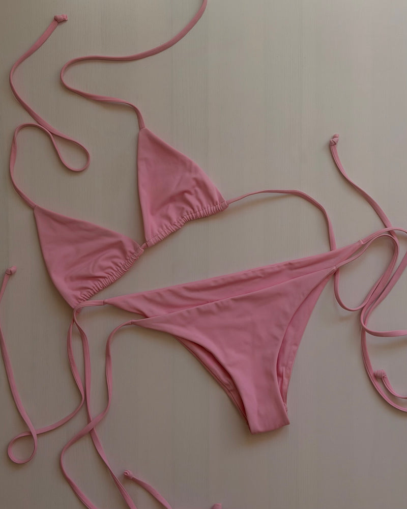 triangle bikini set in blush