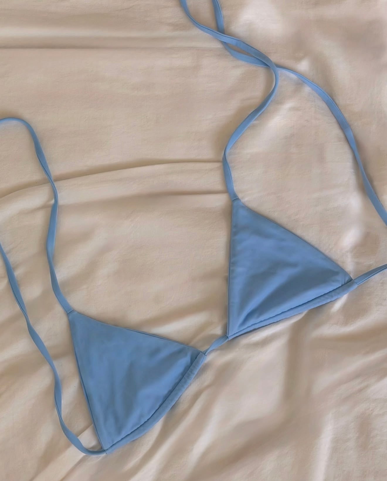 triangle bikini set in powder blue